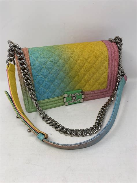 chanel rainbow cuba boy medium|Chanel Rainbow Bag .